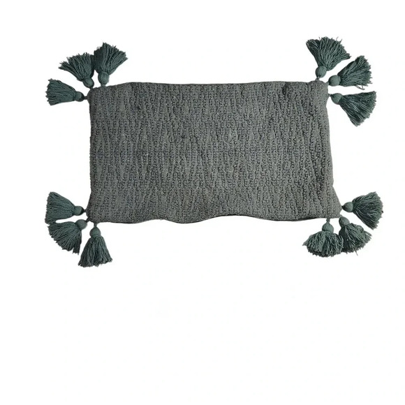 Nomad West Cozy Weave Chunky Knit Tassel Pillow Cover 14" x 24" - Picture 3 of 6